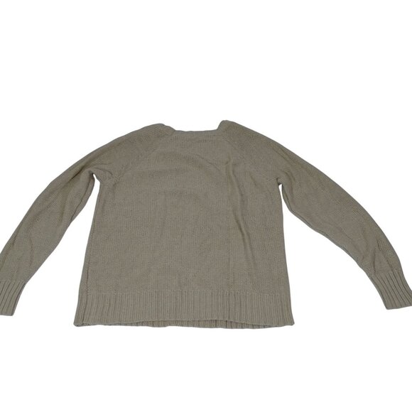 Old Navy Cozy Crewneck Cable Knit Sweater Women Size XL Soy Latte Beige Long Slv - Picture 3 of 8